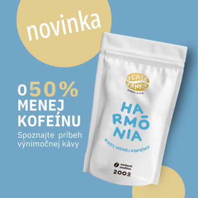  Novinka Harmónia - káva s obsahom 50% kofeínu