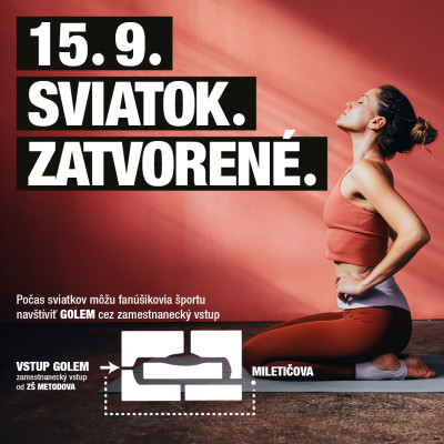 15. 9. sviatok zatvorené