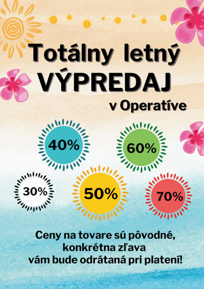 LETNÝ VÝPREDAJ V OPERATÍVE