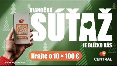 Blízko vás je vianočná SÚŤAŽ o 10× 100 €! 