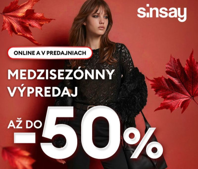 Sinsay - medzisezónny výpredaj až do -50%